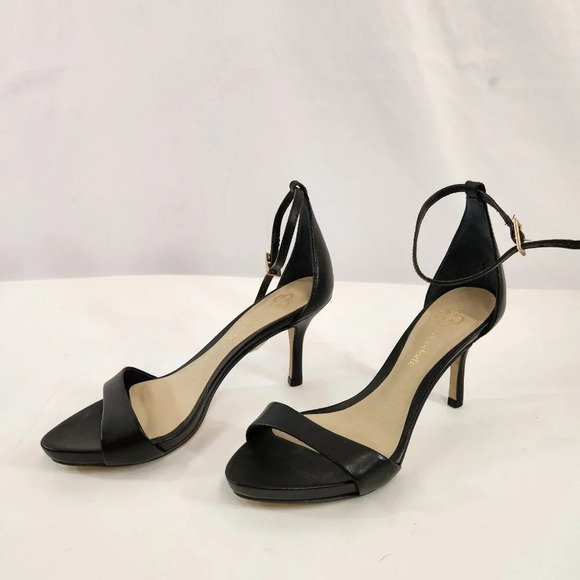 Capodarte Stiletto High Heel Strappy Sandal Womens 6 Black Open Toe Ankle Strap - Picture 2 of 6